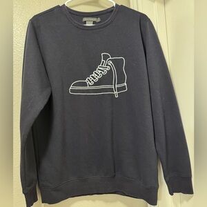 French Connection Black Crewneck Sweater with Sneaker Design